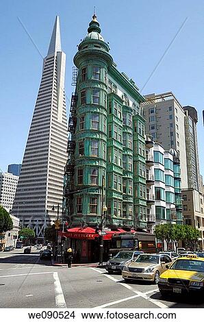Transamerica and Columbus Tower View Large Photo Image Picture - Transamerica and Columbus Tower. Fotosearch