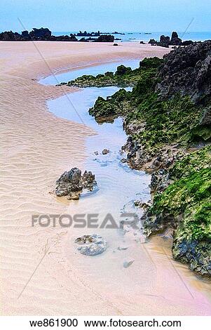 Stock Image - Trengandin beach, Noja, Cantabria, Spain. Fotosearch