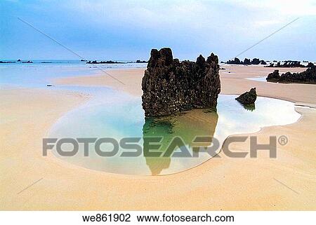 Trengandin beach, Noja, Cantabria, Spain View Large Photo Image Stock Image - Trengandin beach, Noja, Cantabria, Spain. Fotosearch