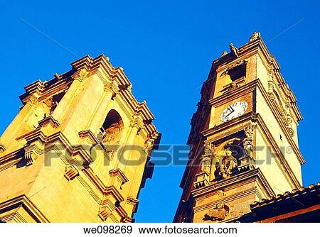 Trinidad and Tard? n towers. Alcaraz, Albacete province, Castilla La Mancha, Spain. View Large Photo Image Stock Photo - Trinidad and Tard? n towers. Alcaraz, Albacete province, Castilla La Mancha, Spain.. Fotosearch