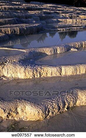 Turkey pamukkale the cotton castle detail of a pool at sunset View Large Photo Image Stock Photo - Turkey pamukkale the cotton castle detail of a pool at sunset. Fotosearch