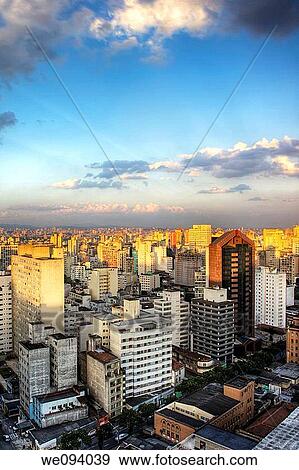 Twilight in the city of Sao Paulo Brazil View Large Photo Image Stock Photo - Twilight in the city of Sao Paulo Brazil. Fotosearch