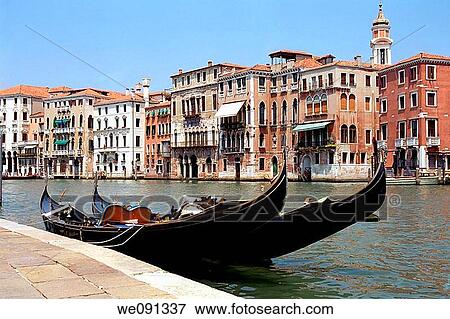 Stock Photo - Two gondolas on the Grand Canal, Venice, Italy. Fotosearch