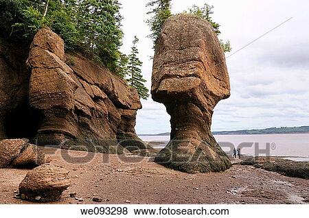 Two tourists looking at Mother in law flower pot sea stack at Hopewell Rocks Bay of Fundy View Large Photo Image Stock Photo - Two tourists looking at Mother in law flower pot sea stack at Hopewell Rocks Bay of Fundy. Fotosearch