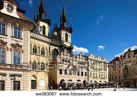 TYN CHURCH OLD TOWN SQUARE STAROMESTSKE NAMESTI PRAGUE CZECH REPUBLIC View Large Photo Image Stock Photo - TYN CHURCH OLD TOWN SQUARE STAROMESTSKE NAMESTI PRAGUE CZECH REPUBLIC. Fotosearch
