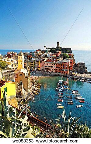 Vernazza from above, Cinque Terre, Liguria, Italy View Large Photo Image Stock Image - Vernazza from above, Cinque Terre, Liguria, Italy. Fotosearch