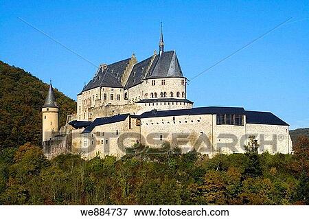 Vianden castle, Luxembourg 2006 october View Large Photo Image Stock Photo - Vianden castle, Luxembourg 2006 october. Fotosearch
