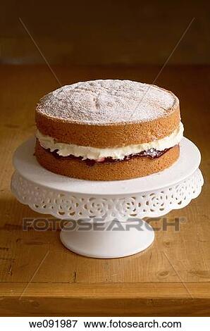 Victoria Sponge Cake View Large Photo Image Stock Photo - Victoria Sponge Cake. Fotosearch