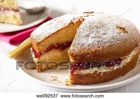 Victoria Sponge Cake View Large Photo Image Stock Photo - Victoria Sponge Cake. Fotosearch