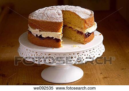 Victoria Sponge Cake View Large Photo Image Stock Photography - Victoria Sponge Cake. Fotosearch