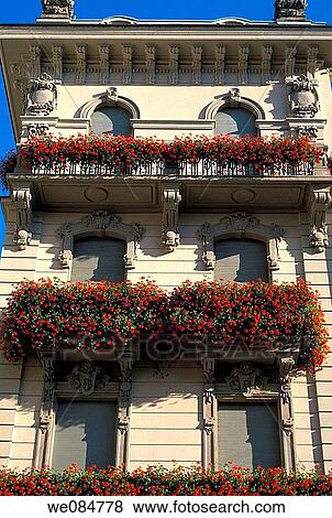 View of a colorful old architectural style building in Lugano, Switzerland View Large Photo Image Stock Photo - View of a colorful old architectural style building in Lugano, Switzerland. Fotosearch