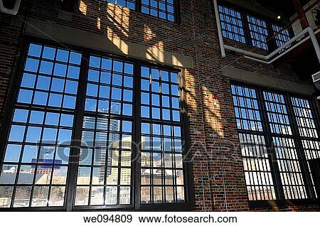 View of downtown Toronto through large windows at the Steam Whistle Roundhouse Hall View Large Photo Image Stock Photo - View of downtown Toronto through large windows at the Steam Whistle Roundhouse Hall. Fotosearch