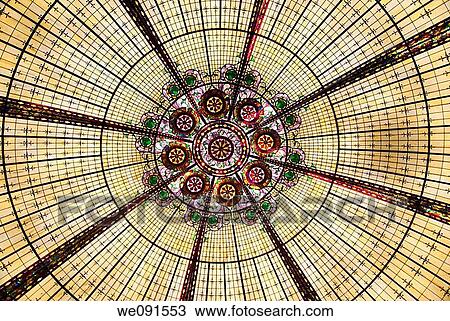 View Of Geometric Patterns Of A Glass Rotunda Las Vegas