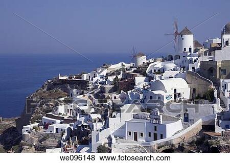 View of Oia, Santorini, Greek Islands View Large Photo Image Stock Photo - View of Oia, Santorini, Greek Islands. Fotosearch