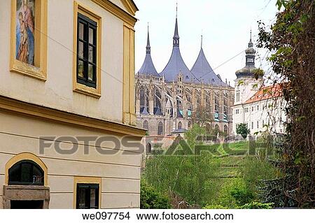 View of the cathedral Kutna Hora village Czech republic View Large Photo Image Picture - View of the cathedral Kutna Hora village Czech republic. Fotosearch