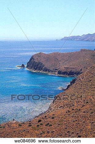 View of the coast. Cabo de Gata Nature Reserve, Almer? a province, Andaluc? a, Spain. View Large Photo Image Stock Photograph - View of the coast. Cabo de Gata Nature Reserve, Almer? a province, Andaluc? a, Spain.. Fotosearch