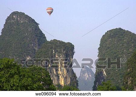 View Of The Limestone Mountain Scenery, Yangshuo, China View Large Photo Image Picture - View Of The Limestone Mountain Scenery, Yangshuo, China. Fotosearch