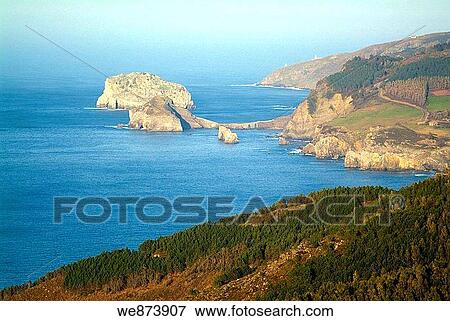 Views of San Juan de Gaztelugatxe. Biscay. Basque Country. Spain. View Large Photo Image Stock Photo - Views of San Juan de Gaztelugatxe. Biscay. Basque Country. Spain.. Fotosearch