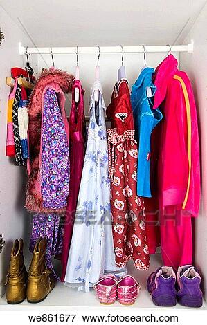 Wardrobe of small girl. View Large Photo Image Stock Photo - Wardrobe of small girl.. Fotosearch