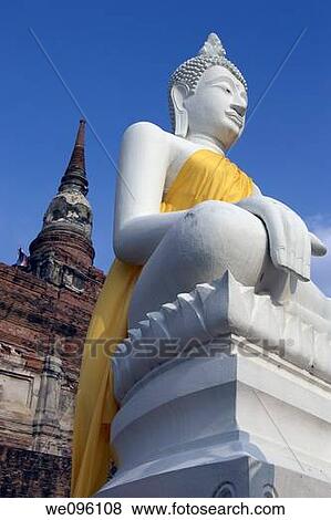 Wat Yai Chaya Mongkol, Ayuthaya, Thailand View Large Photo Image Stock Photo - Wat Yai Chaya Mongkol, Ayuthaya, Thailand. Fotosearch