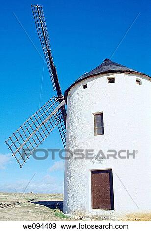Windmill. Campo de Criptana, Ciudad Real province, Castilla La Mancha, Spain. View Large Photo Image Stock Photo - Windmill. Campo de Criptana, Ciudad Real province, Castilla La Mancha, Spain.. Fotosearch