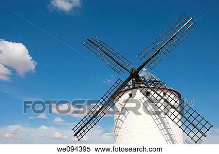 Stock Photography - Windmill. Campo de Criptana, Ciudad province, Castilla La Mancha, Spain.. Fotosearch