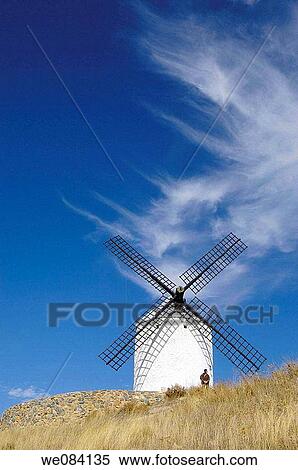 Stock Photography - Windmill, Consuegra. Route of Don Quixote, Toledo province, Castilla-La Mancha, Spain. Fotosearch
