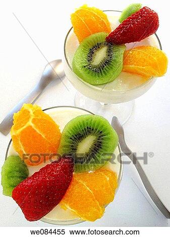 Yoghurt with fruits View Large Photo Image Stock Photography - Yoghurt with fruits. Fotosearch