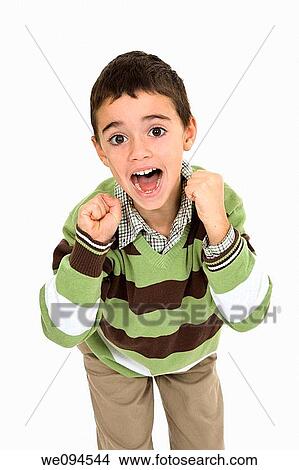 Young angry caucasian boy dressed in a casual outfit and standing on a white background View Large Photo Image Picture - Young angry caucasian boy dressed in a casual outfit and standing on a white background. Fotosearch