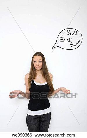 Young Woman Talking Word bubble View Large Photo Image Stock Photograph - Young Woman Talking Word bubble. Fotosearch