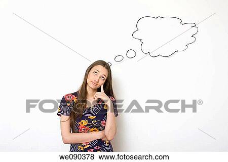 Young Woman Thinking View Large Photo Image Stock Photo - Young Woman Thinking. Fotosearch