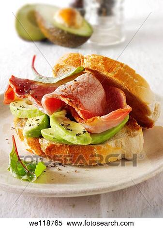 Stock Photography - Bacon and avocado sandwich. Fotosearch