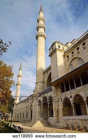 Front entrance of Suleymaniye Mosque with minarets Istanbul Turkey View Large Photo Image Stock Image - Front entrance of Suleymaniye Mosque with minarets Istanbul Turkey. Fotosearch