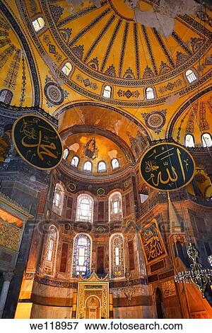 Golden Apse with mosaic of Mary and Christ child in Hagia Sophia Istanbul View Large Photo Image Stock Photo - Golden Apse with mosaic of Mary and Christ child in Hagia Sophia Istanbul. Fotosearch