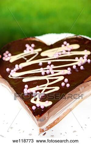 Heart shaped chocolate cake View Large Photo Image Stock Image - Heart shaped chocolate cake. Fotosearch