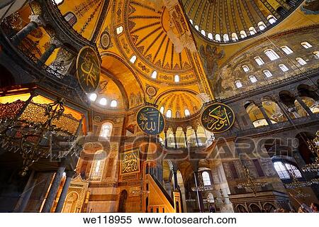 Stock Photography - Inside the Hagia Sophia Istanbul at the raised kiosk of the Sultans private lodge. Fotosearch