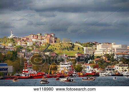 Istinye Harbour with coastal safety ships and American Consulate on the Bosphorus Strait Istanbul Turkey View Large Photo Image Stock Image - Istinye Harbour with coastal safety ships and American Consulate on the Bosphorus Strait Istanbul Turkey. Fotosearch