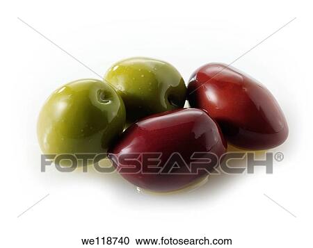 Stock Image - Mixed Kalamata & green olives. Fotosearch