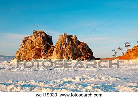 Mountain Shamanka, Shaman, Olkhon island, Lake Baikal, Siberia, Russia, Eurasia View Large Photo Image Stock Image - Mountain Shamanka, Shaman, Olkhon island, Lake Baikal, Siberia, Russia, Eurasia. Fotosearch