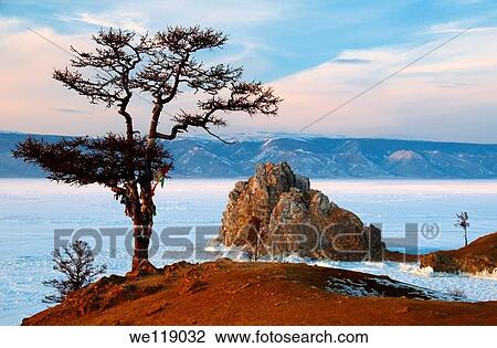 Mountain Shamanka, Shaman, Olkhon island, Lake Baikal, Siberia, Russia, Eurasia View Large Photo Image Stock Image - Mountain Shamanka, Shaman, Olkhon island, Lake Baikal, Siberia, Russia, Eurasia. Fotosearch
