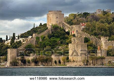 Rumelihisari Rumelian Castle on the Bosphorus with Asiyan Asri Cemetery View Large Photo Image Stock Photograph - Rumelihisari Rumelian Castle on the Bosphorus with Asiyan Asri Cemetery. Fotosearch