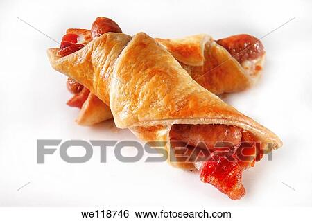 Sausage & Bacon breakfast pastry View Large Photo Image Stock Photograph - Sausage & Bacon breakfast pastry. Fotosearch