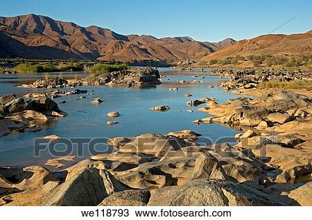 Valley od the Orange River in the Richtersveld Transfrontier National Park, view across the river to Namibia, South Africa View Large Photo Image Stock Image - Valley od the Orange River in the Richtersveld Transfrontier National Park, view across the river to Namibia, South Africa. Fotosearch