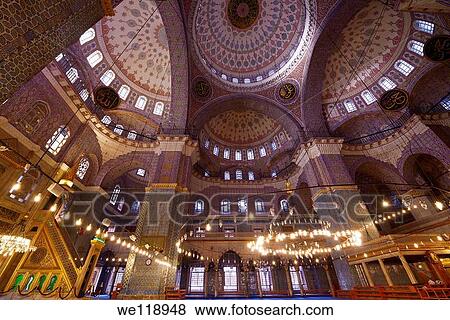 Vaulted ceiling Minbar shoe rack and Dikka in the empty musallah prayer hall of the New Mosque Istanbul View Large Photo Image Stock Photo - Vaulted ceiling Minbar shoe rack and Dikka in the empty musallah prayer hall of the New Mosque Istanbul. Fotosearch