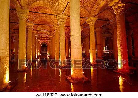 Water with fish and marble columns in the underground Basilica Cistern of Istanbul Turkey View Large Photo Image Stock Photo - Water with fish and marble columns in the underground Basilica Cistern of Istanbul Turkey. Fotosearch
