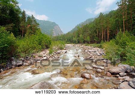 Stock Image - Arshan, Tunkinsky District, Republic of Buryatia, Siberia, Russian Federation, Sayan Mountains. Fotosearch