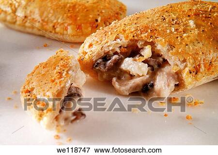 Chicken & Mushroom pastry slice - Traditional British food View Large Photo Image Stock Photo - Chicken & Mushroom pastry slice - Traditional British food. Fotosearch