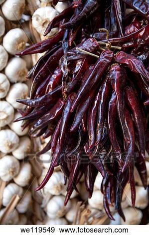 Garlics and peppers in Logrono, La Rioja, Spain View Large Photo Image Stock Photo - Garlics and peppers in Logrono, La Rioja, Spain. Fotosearch