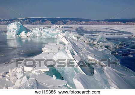 Hummocks, frozen Lake Baikal, Siberia, Russian Federation, Eurasia View Large Photo Image Stock Photograph - Hummocks, frozen Lake Baikal, Siberia, Russian Federation, Eurasia. Fotosearch