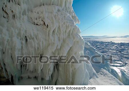 Stock Photography - Ice cave on Olkhon island, Lake Baikal, Siberia, Russian Federation, Eurasia. Fotosearch